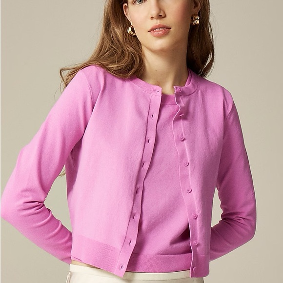 J. Crew Sweaters - J. Crew pastel pink classic Jackie cardigan GOLD BUTTONS